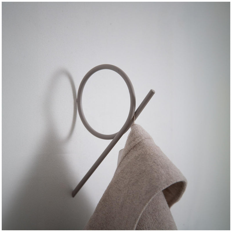 Spinder TUBA Large Wandhaken - Skandinavisches Design, Stahl, Taupe