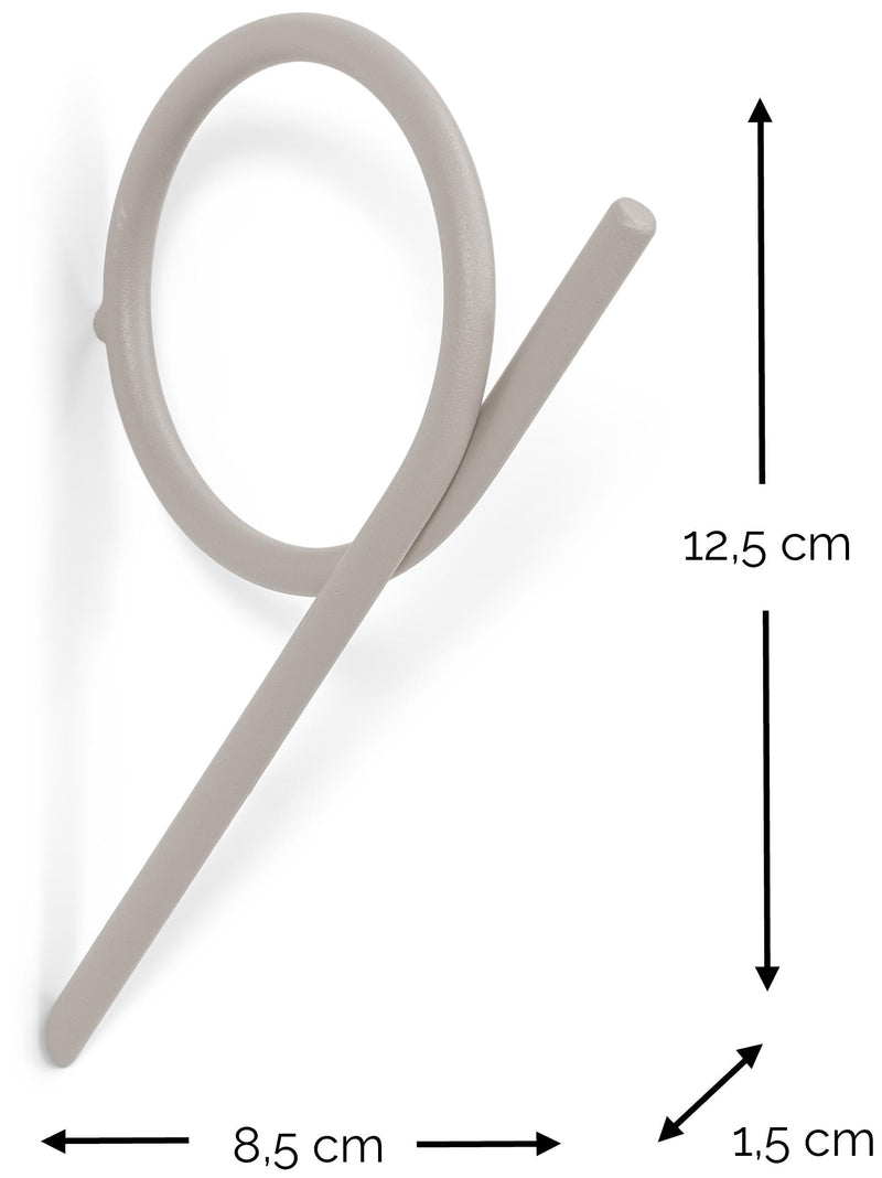Spinder TUBA Large Wandhaken - Skandinavisches Design, Stahl, Taupe