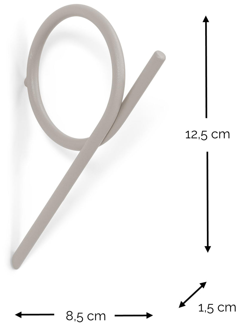Spinder TUBA Medium Wandhaken - Skandinavisches Design, Stahl, Taupe