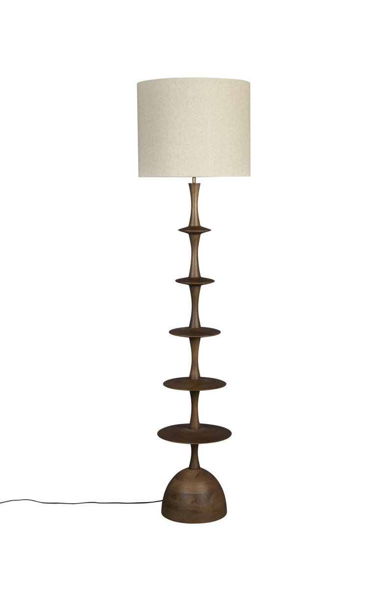 Stehlampe Cath Walnut | Mid-Century Design aus Mangoholz