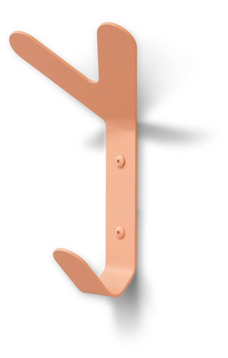 Lachsfarbener Wandhaken mit zwei Schrauben