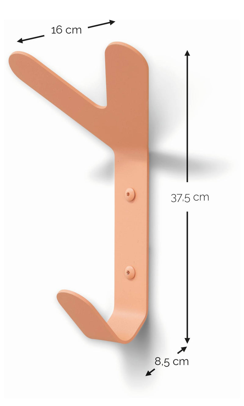 Spinder FRONDO Haken Garderobe Stahl Modernes Design in Pfirsich mit Maßen