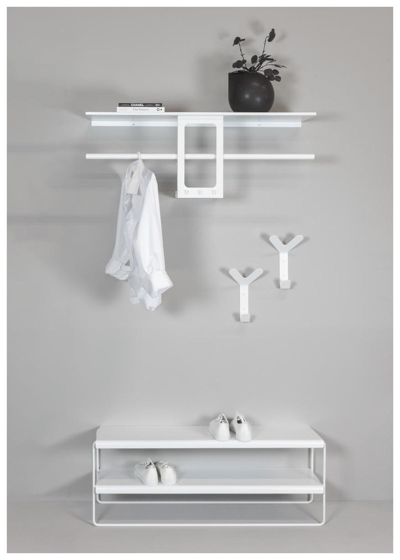 Spinder LUNO SMALL 100 Garderobe Stahl Modernes Design, Schwarz / Weiß