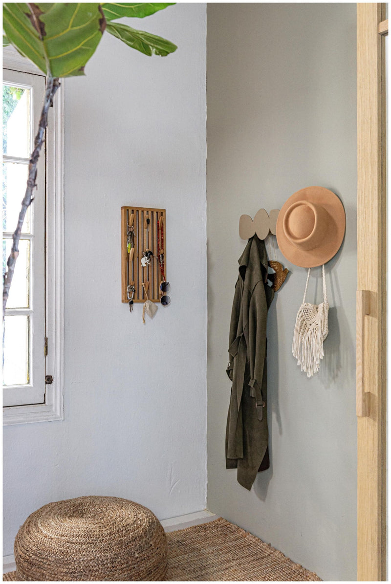 Spinder PARCO Small Garderobe Eiche Paneel mit 9 Haken, Skandic Style