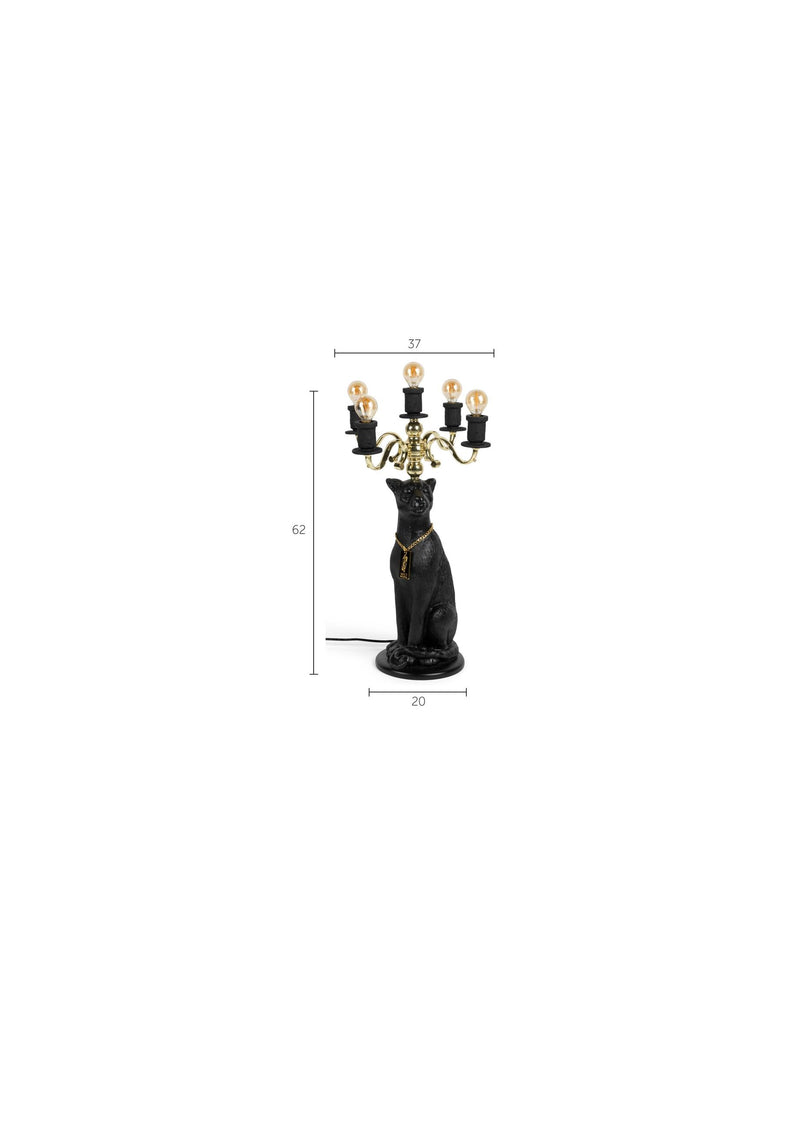 Bold Monkey Stehlampe Gekrönter Panther | Schwarz & Gold