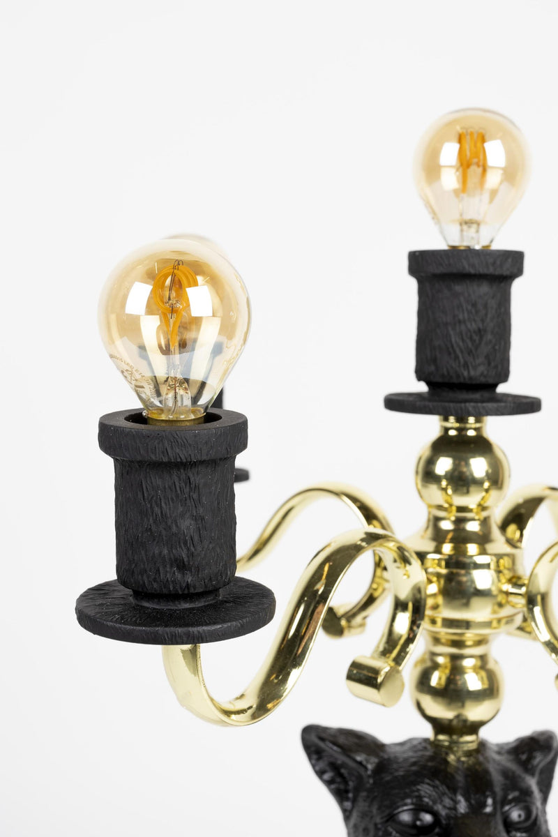 Bold Monkey Stehlampe Gekrönter Panther | Schwarz & Gold