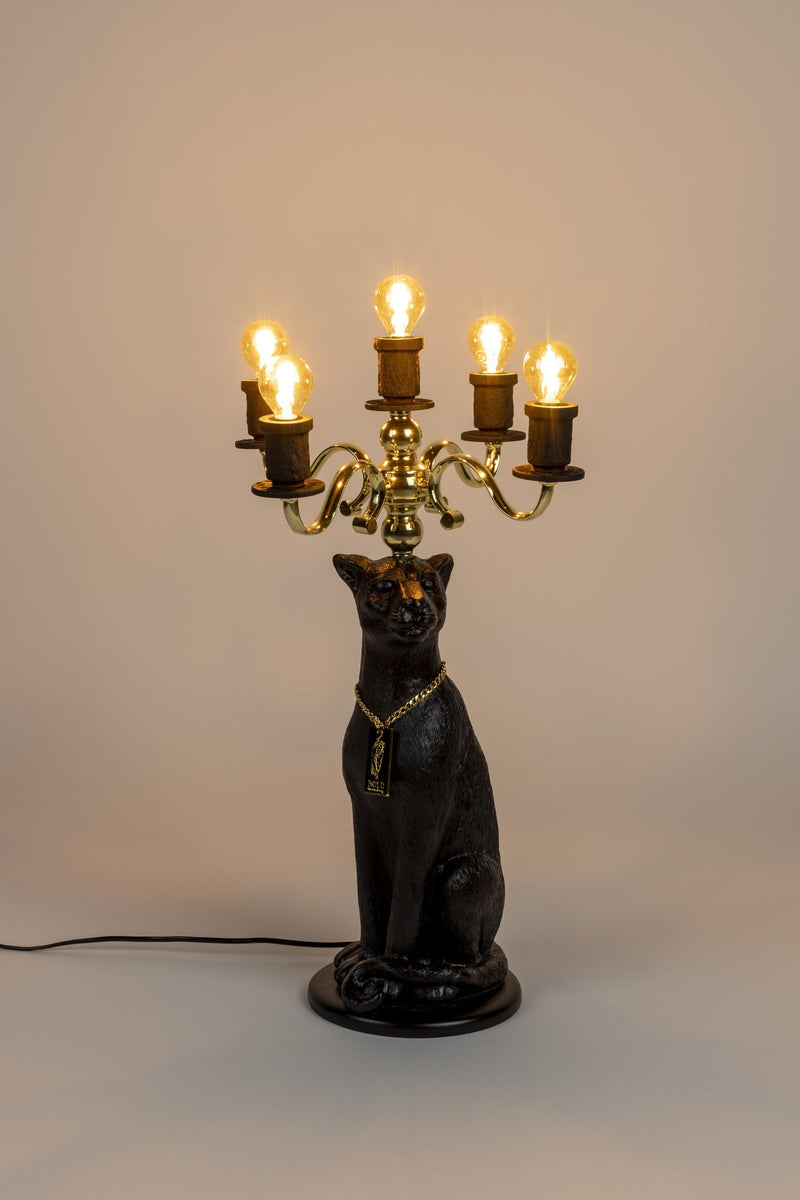 Bold Monkey Stehlampe Gekrönter Panther | Schwarz & Gold