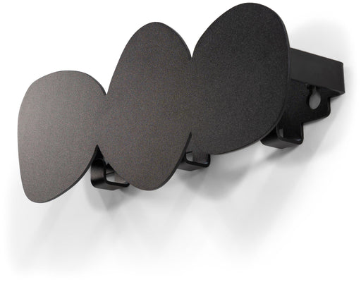 Spinder TUMULO Small Garderobe in Gesamtansicht mit drei ovalen Haken an schwarzem Metall-Gestell.