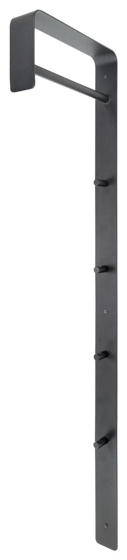 Spinder ARCUS BAR Garderobe aus Stahl in Schwarz, Gesamtansicht mit vertikalem Ständer und horizontaler Kleiderstange.