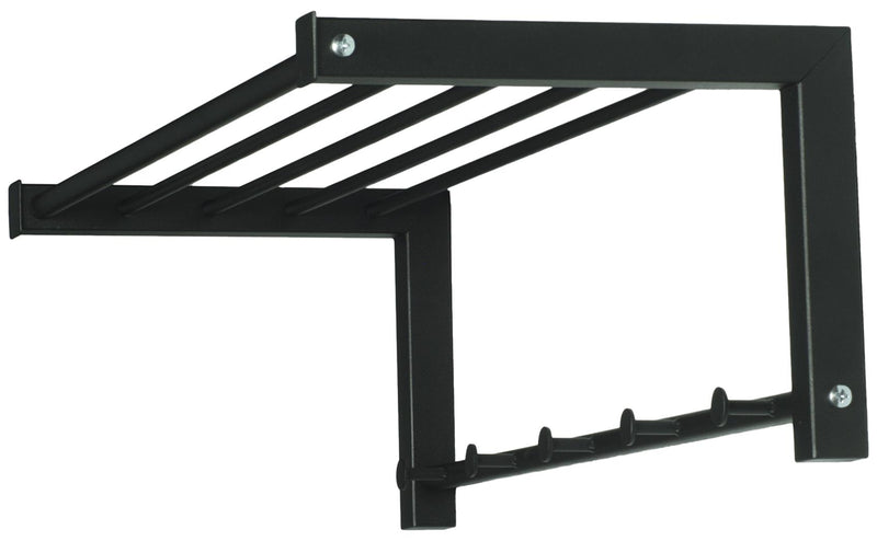 Spinder BERGUM Garderobe aus schwarzem Stahl mit 5 Haken und Regal