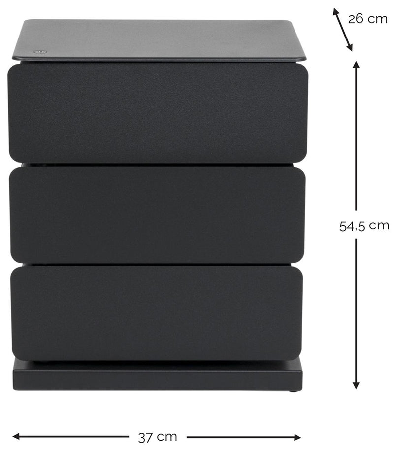 Spinder JOEY 3 Dresser: Minimalistischer Stahl-Schrank, Schwarz