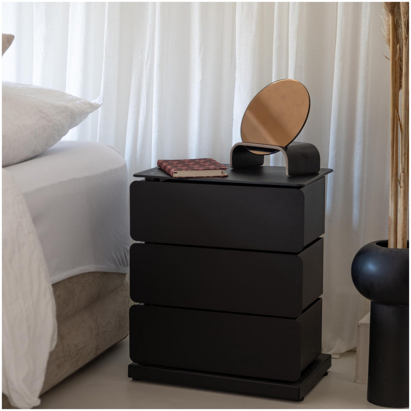 Spinder JOEY 3 Dresser: Minimalistischer Stahl-Schrank, Schwarz