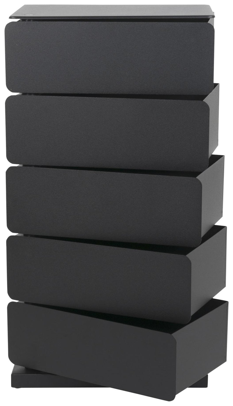 Spinder JOEY 5 Dresser: Minimalistischer Stahl-Schuhschrank, Schwarz