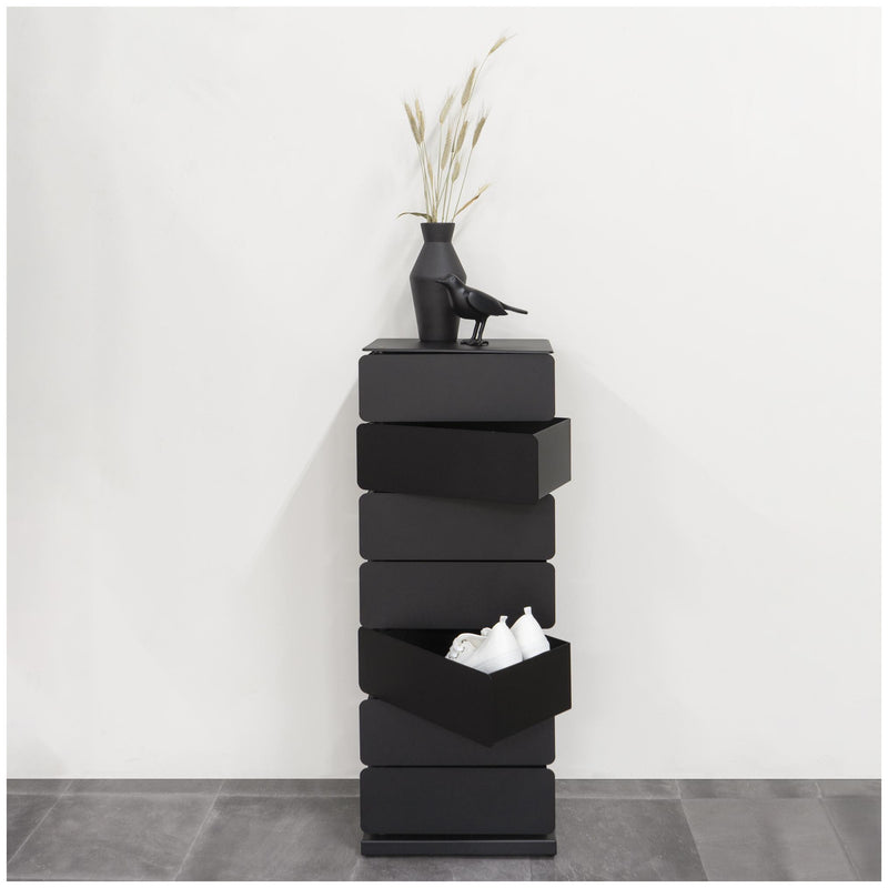 Spinder JOEY 7 Dresser: Minimalistischer Stahl-Schrank, Schwarz