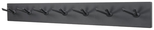 Spinder PULL 7 Garderobe in Schwarz mit sieben Haken in Gesamtansicht von vorne.