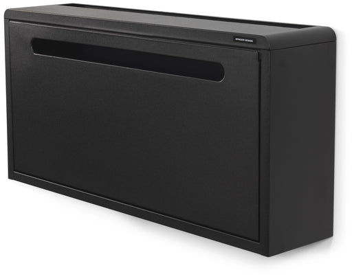 Spinder SPORTIVA Schuhschrank in Schwarz mit horizontalem Schlitzgriff, Gesamtansicht von vorne.