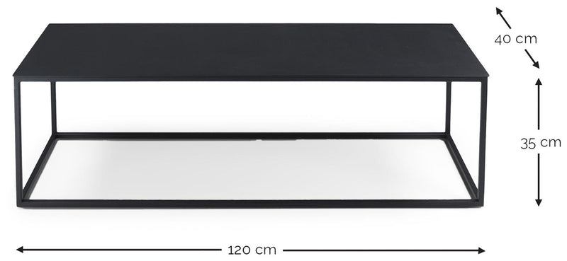 Spinder Couchtisch Stahl Modern Minimalistisch Schwarz 120x35x40 cm
