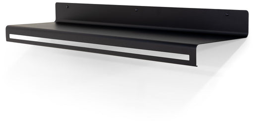 Spinder SWAY 120 Garderobenständer in Schwarz mit hochgeklapptem Rückenteil in Gesamtansicht von der Seite.