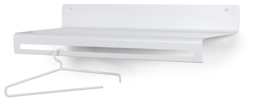 Spinder SWAY 80 Garderobenständer in Weiß mit Kleiderstange und integriertem Kleiderbügel, Gesamtansicht von der Seite.