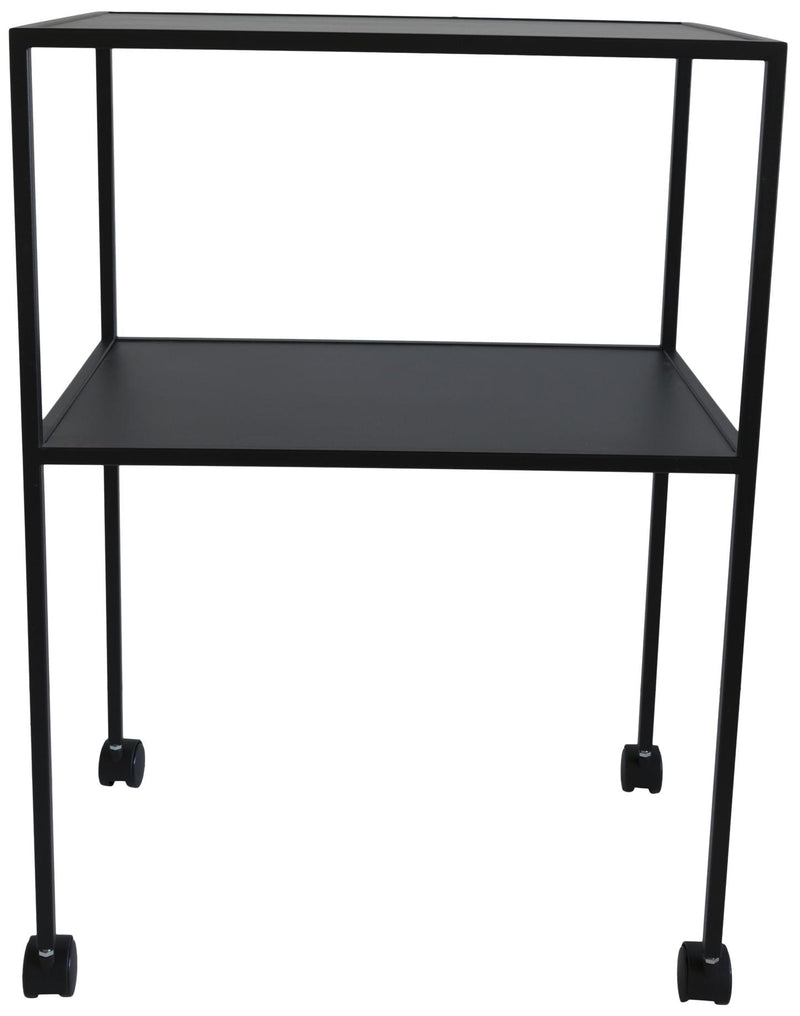 Spinder Trolly: Minimalistischer Stahl-Serviertisch, Schwarz, Mobil