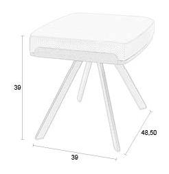Hocker Frie | Eleganter Hocker in Lederoptik & Walnussfurnier