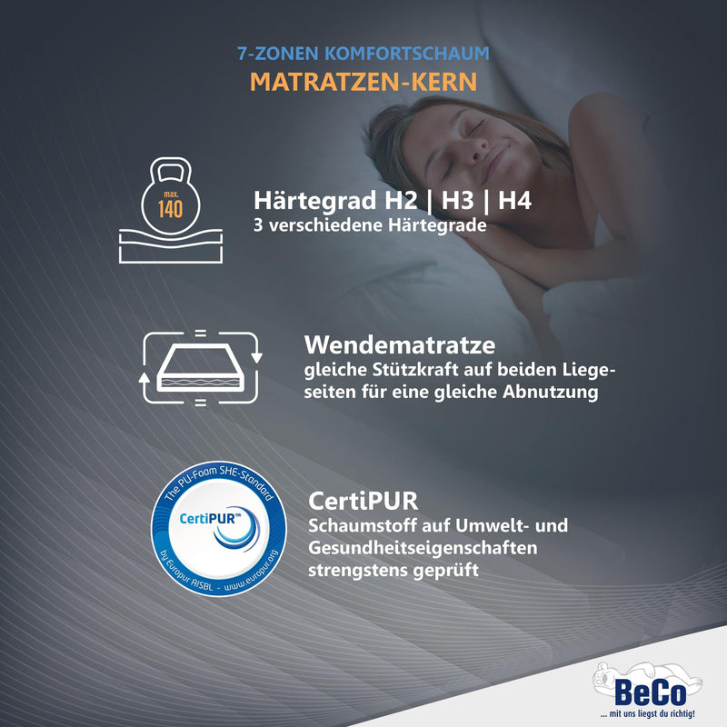 7-Zonen Matratze Double DeLuxe 20 cm: Made in Germany
