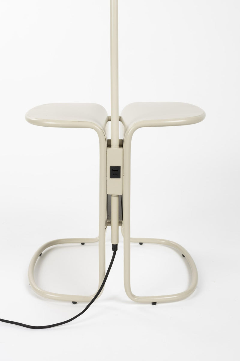 Stehlampe Lustor Beige mit Tisch & USB-Port | Design by Zuiver