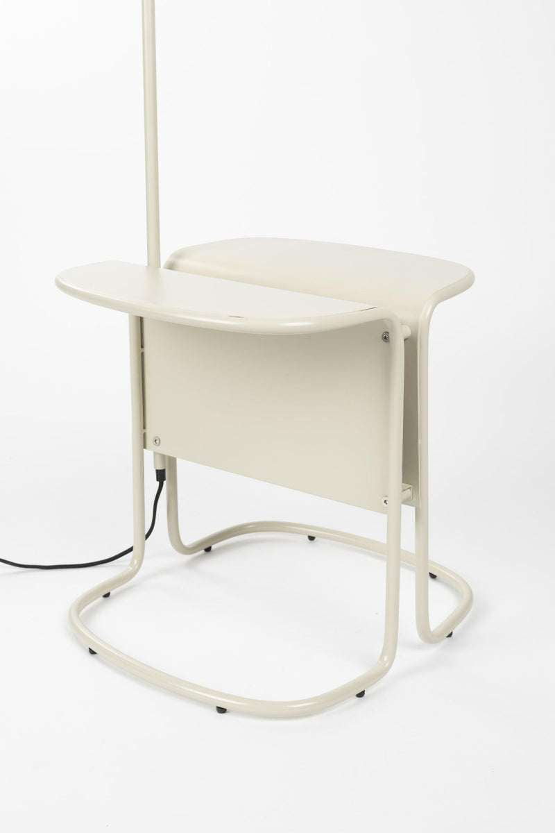 Stehlampe Lustor Beige mit Tisch & USB-Port | Design by Zuiver