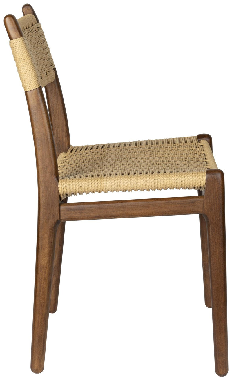 Dutchbone Stuhl Cecile Walnut: Holz & Geflecht im Retro-Look
