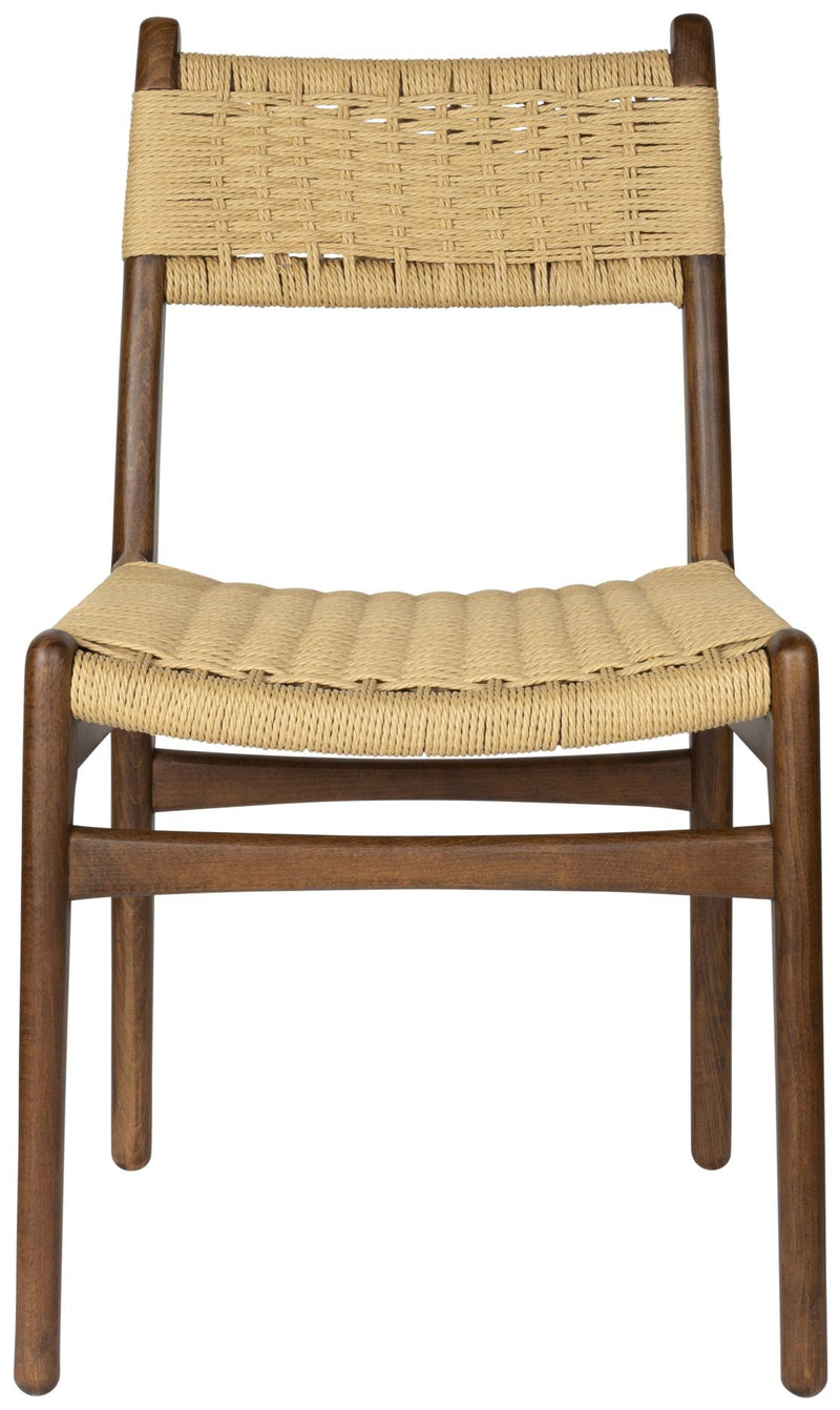 Dutchbone Stuhl Cecile Walnut: Holz & Geflecht im Retro-Look