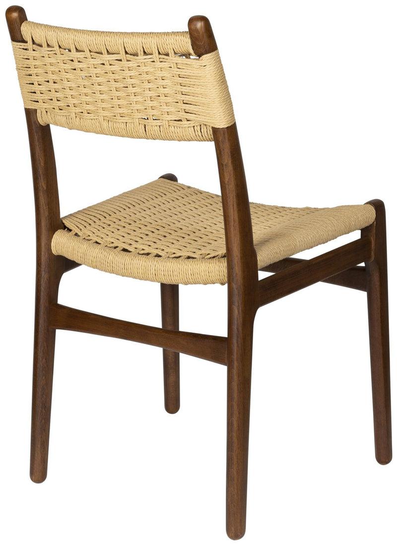 Dutchbone Stuhl Cecile Walnut: Holz & Geflecht im Retro-Look