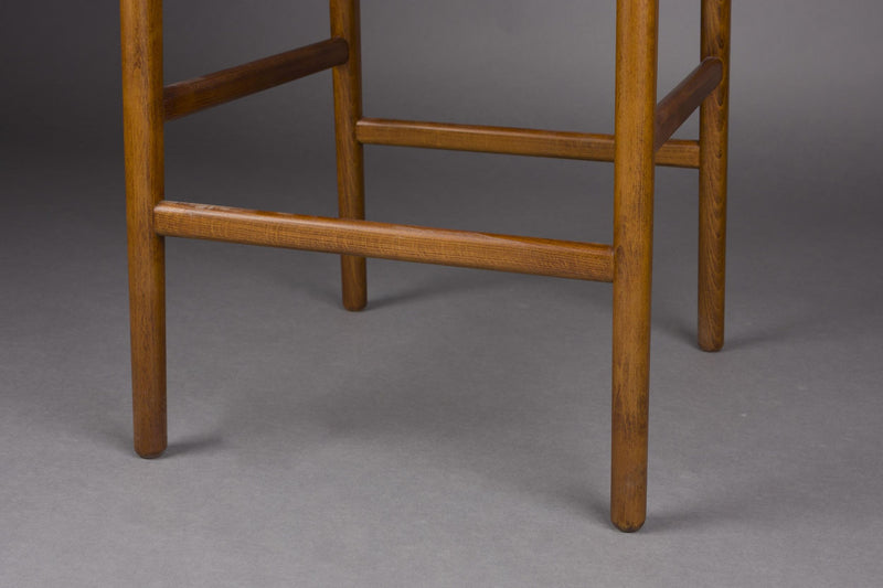 Barhocker Cecile Walnut: Retro-Design aus Holz & Seilgeflecht