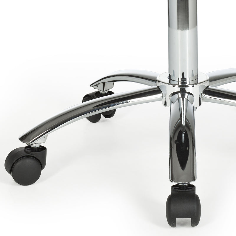 Arbeitshocker Rollhocker gepolstert Stoff Weiß ohne Lehne XL