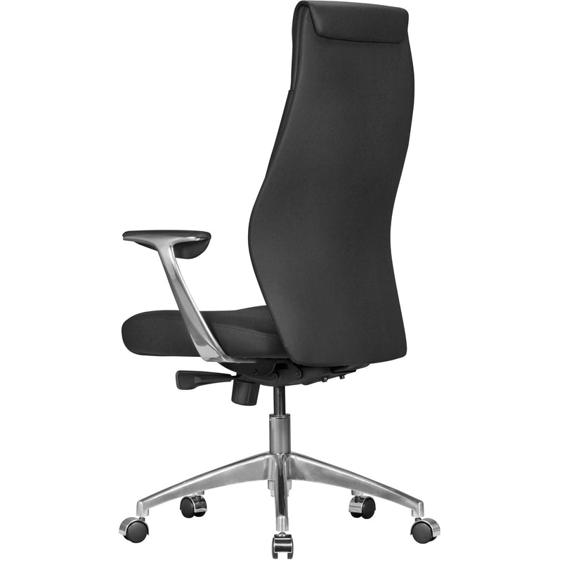 Bürostuhl Echtleder Schwarz Synchronmechanik Chefsessel Kopfstütze