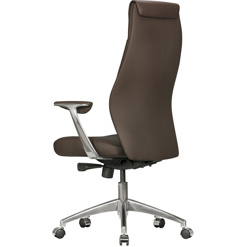 Bürostuhl Echtleder Braun Synchronmechanik Chefsessel 120kg Kopfstütze