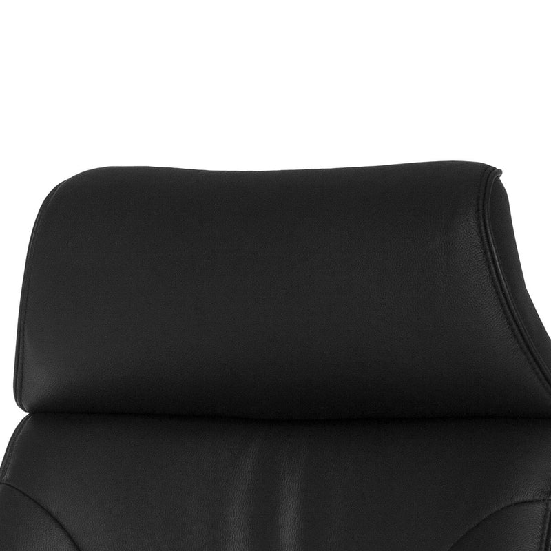 Bürostuhl Echtleder schwarz bis 120kg Wippfunktion Armlehnen Drehstuhl