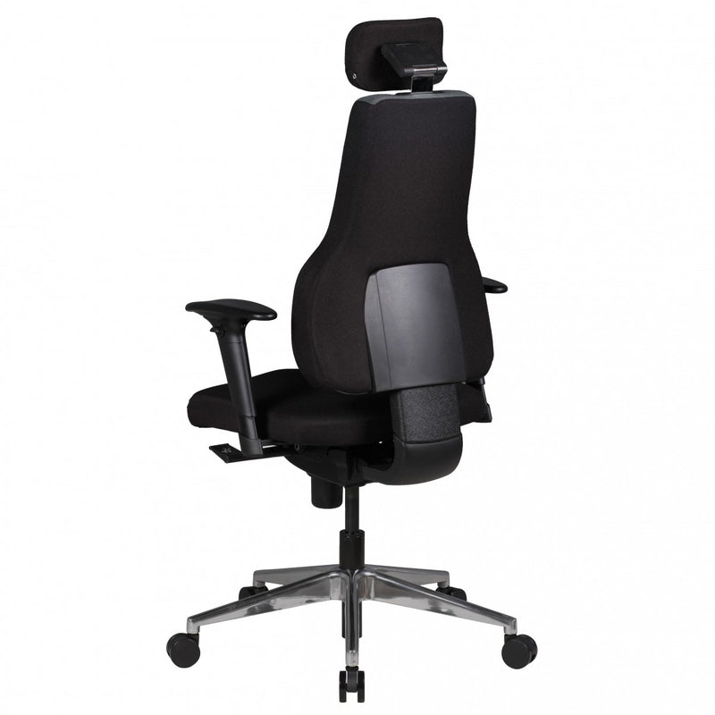 Bürostuhl QENTIN Chefsessel Drehstuhl Synchronmechanik Stoff schwarz/grau