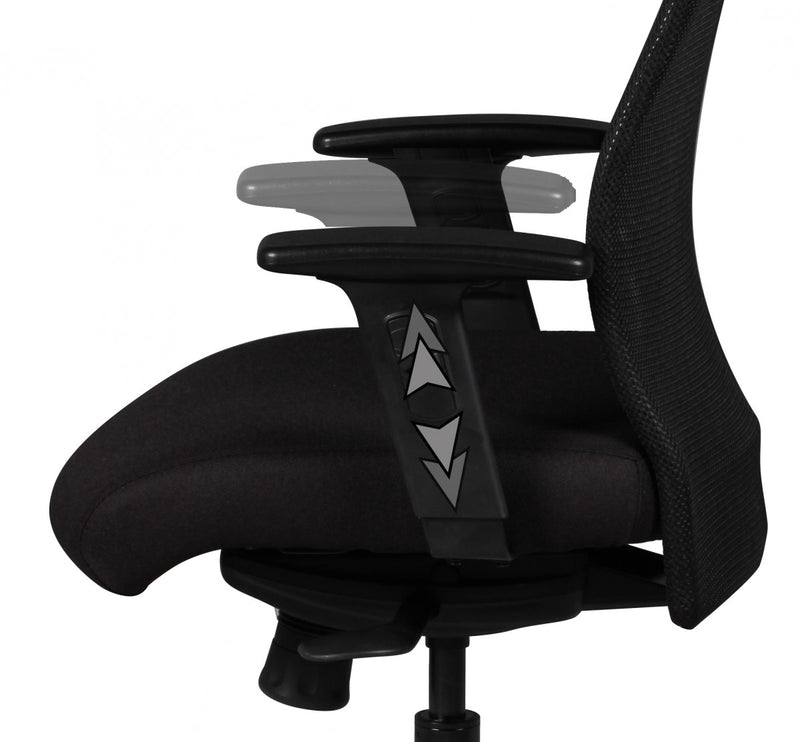 Bürostuhl Chefsessel Stoff Schwarz Drehstuhl Armlehne 120 kg