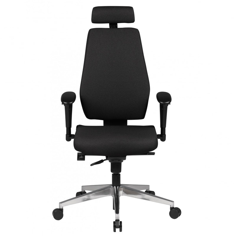Bürostuhl SPM1.279 Chefsessel Stoff Schwarz Synchronmechanik Kopfstütze