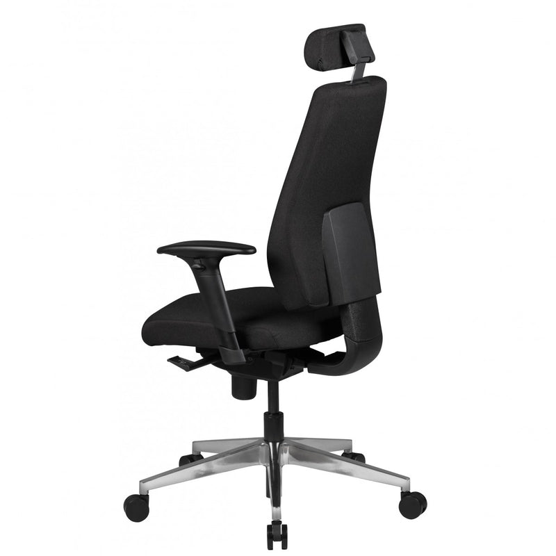 Bürostuhl SPM1.279 Chefsessel Stoff Schwarz Synchronmechanik Kopfstütze
