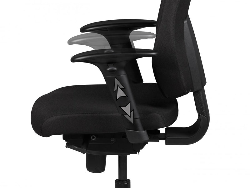 Bürostuhl SPM1.279 Chefsessel Stoff Schwarz Synchronmechanik Kopfstütze