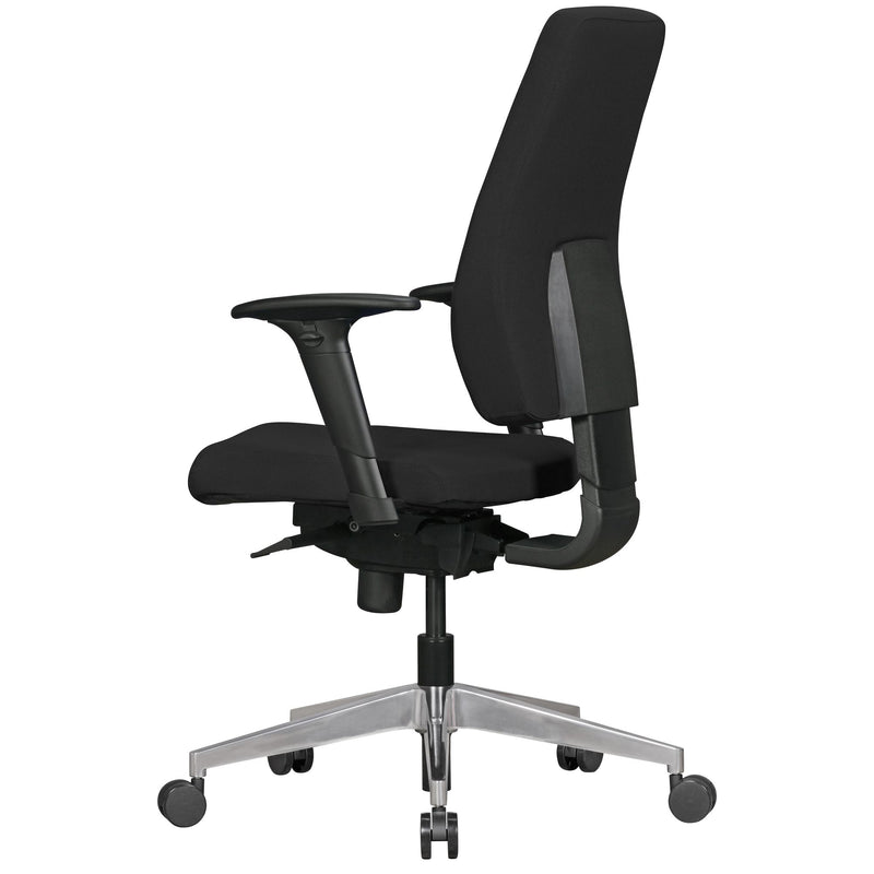 Bürostuhl DARIUS Schwarz Stoff Synchromechanik Armlehnen ergonomisch 120kg