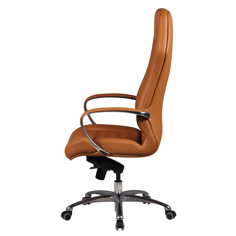 Bürostuhl MONTEREY Echtleder Caramel Chefsessel 120KG hohe Rückenlehne