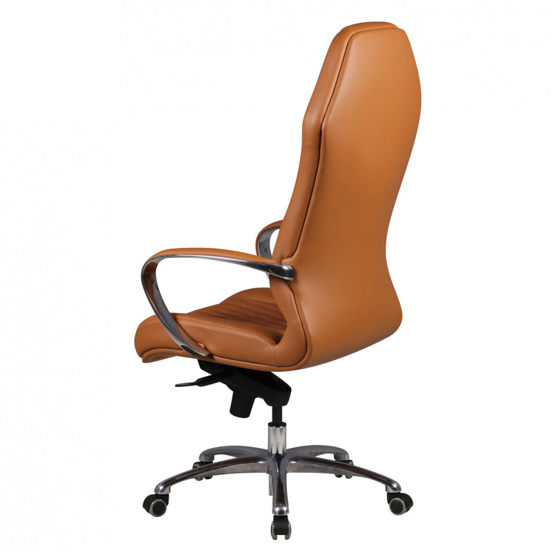 Bürostuhl MONTEREY Echtleder Caramel Chefsessel 120KG hohe Rückenlehne