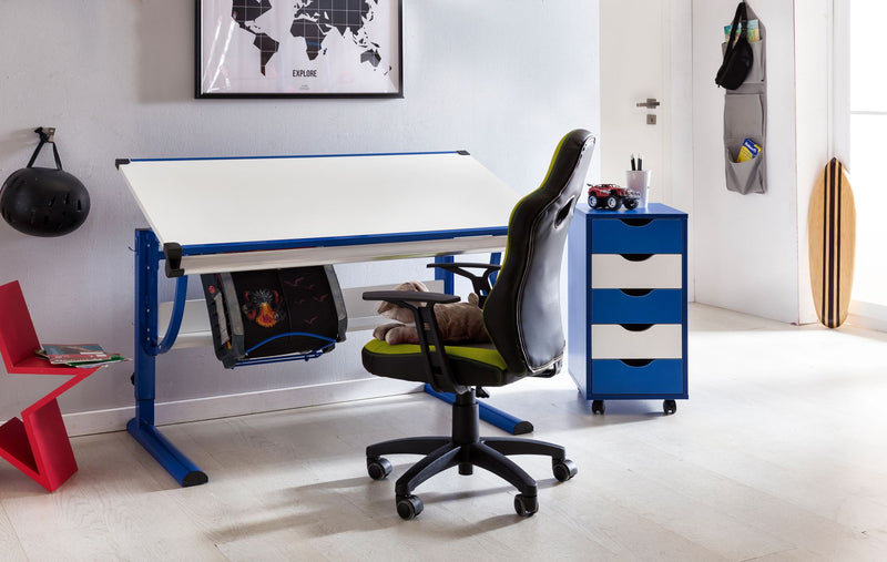 Kinder-Schreibtischstuhl Speedy Racing höhenverstellbar Grün Grau ergonomisch