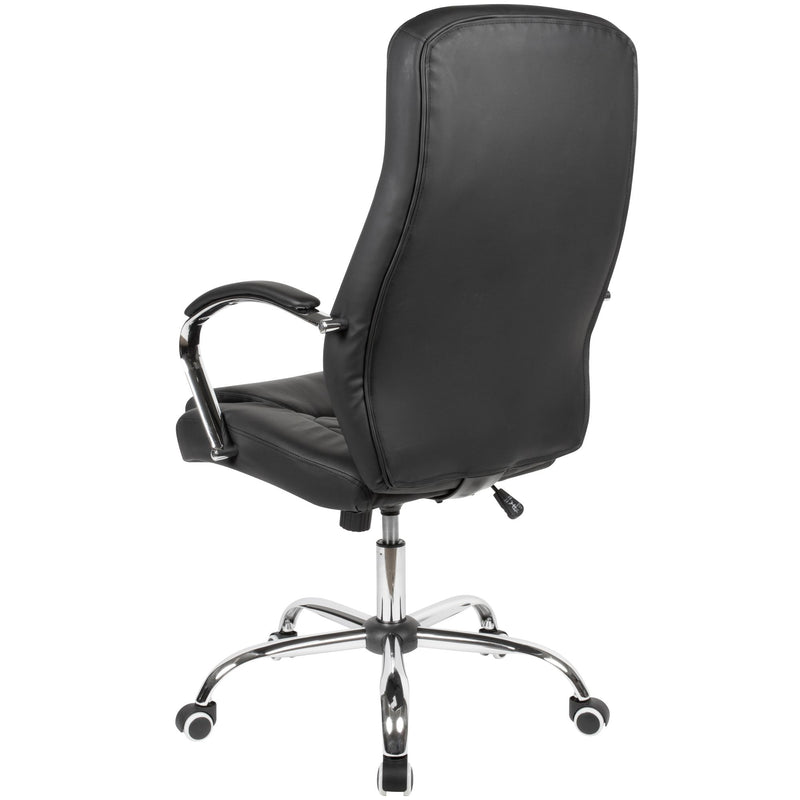 Bürodrehstuhl Kunstleder Schwarz höhenverstellbar mit Armlehnen