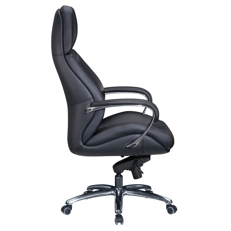 Bürostuhl Echtleder Schwarz Chefsessel höhenverstellbar ergonomisch 120kg