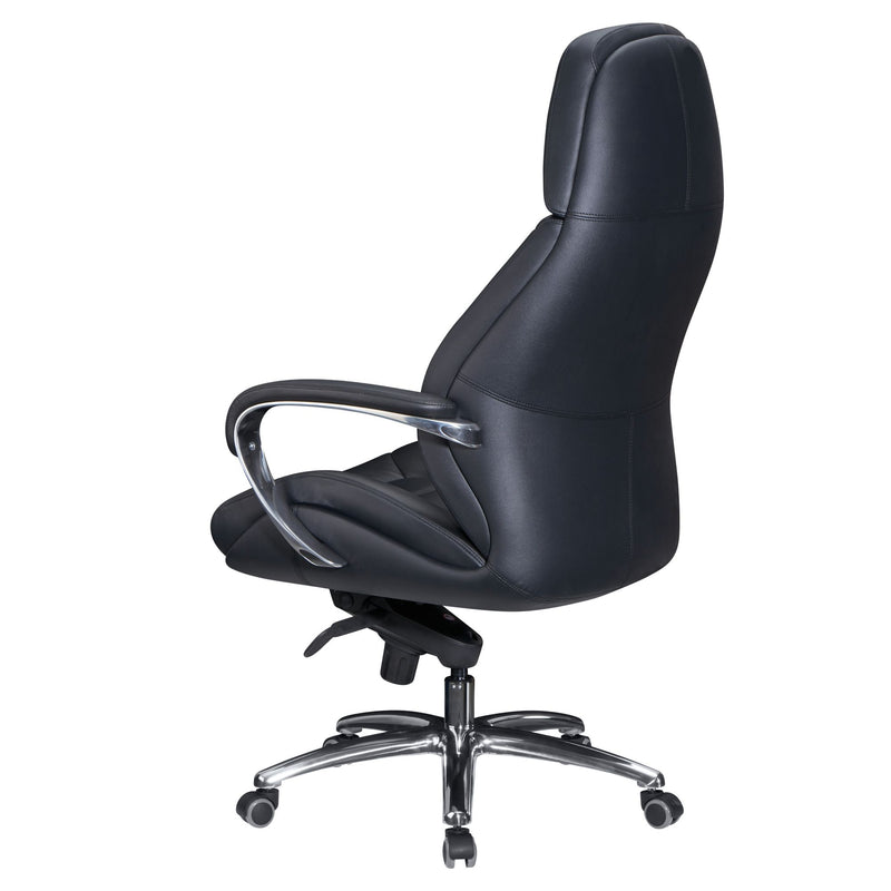 Bürostuhl Echtleder Schwarz Chefsessel höhenverstellbar ergonomisch 120kg