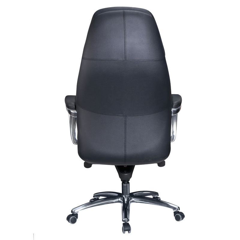 Bürostuhl Echtleder Schwarz Chefsessel höhenverstellbar ergonomisch 120kg