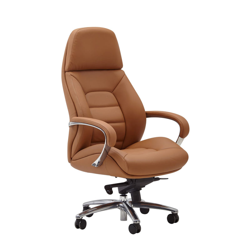 Bürostuhl Echtleder Caramel Chefsessel höhenverstellbar ergonomisch 120kg